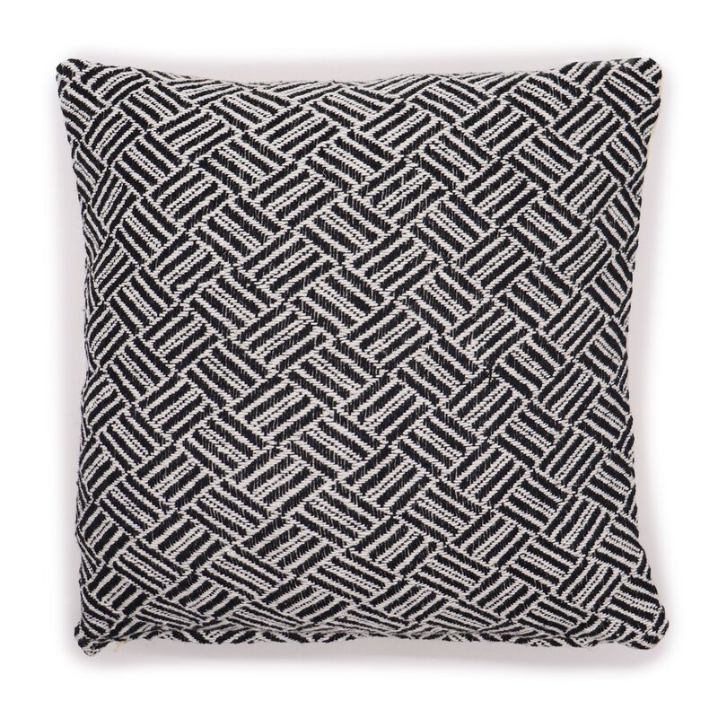 Generic Classic Cushion Cover Criss Cross Black