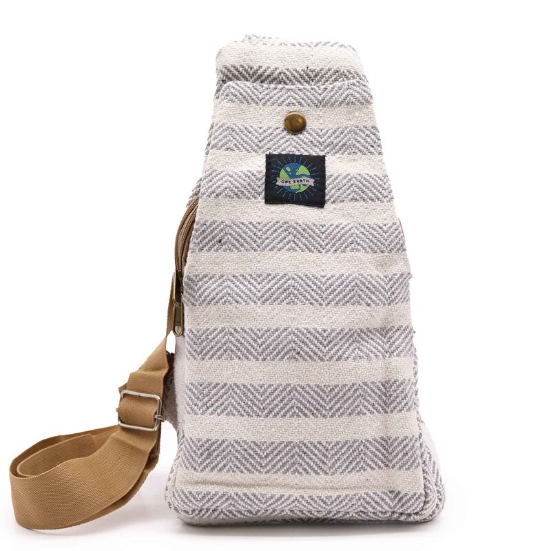 Generic Heritage Cotton Crossbody Bag - Grey & White