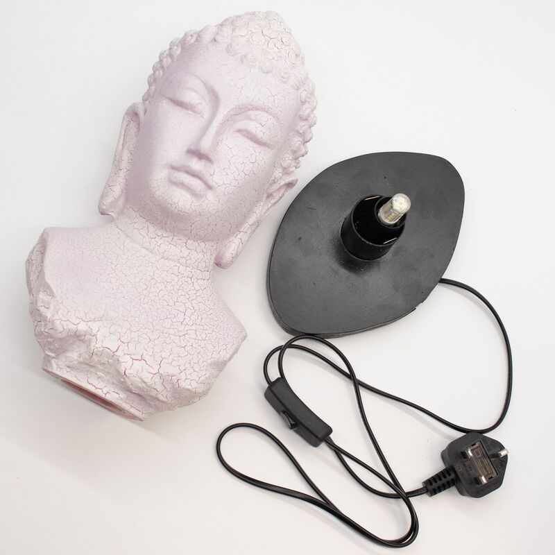 Generic Cherry Crackle Buddha Lamp On Oval Stand