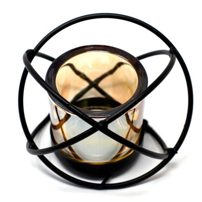 Generic Elegant Harmony Iron Votive Holder & Glass Usb Aroma Atomiser Set