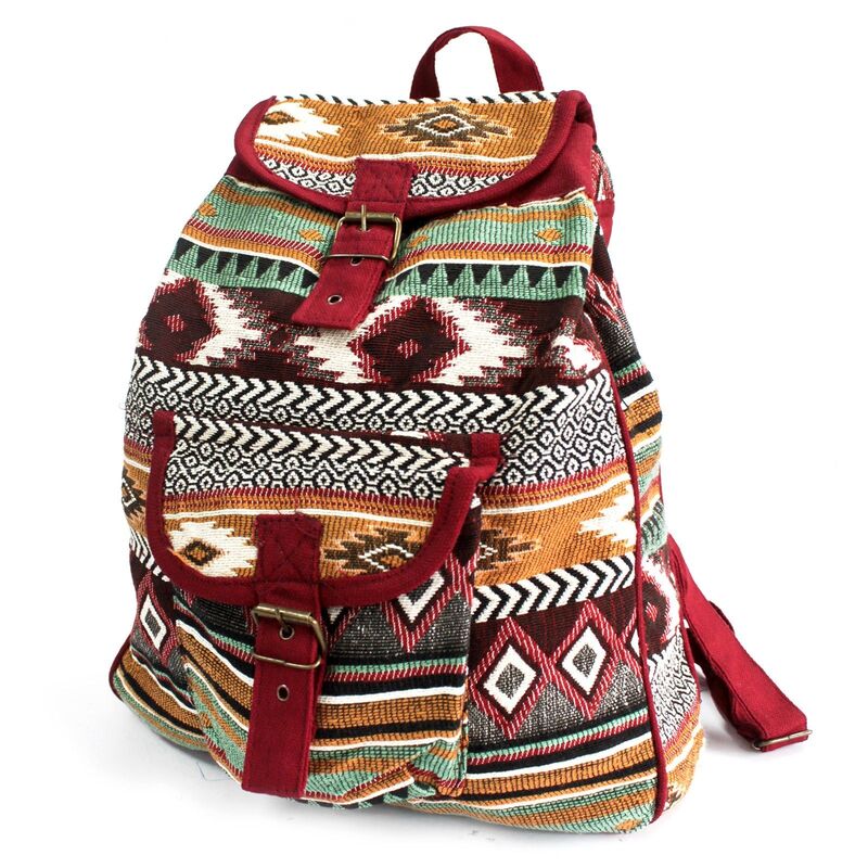Generic Silkroad Chocolate Jacquard Backpack