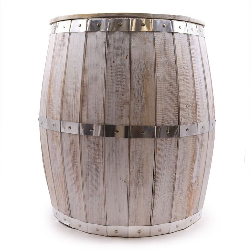Generic Whitewash Wood Barrel Table Set