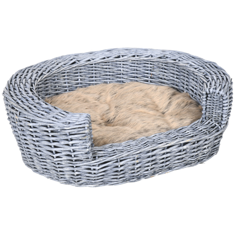 Rattan Elevated Pet Bed With Cushion - Wicker Willow Sofa For Dogs & Cats