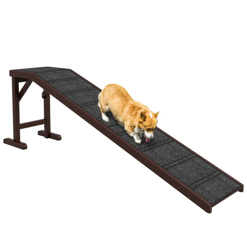 Wooden Pet Ramp With Non-slip Carpet For Dogs & Cats - 188cm X 40.5cm X 63.5cm