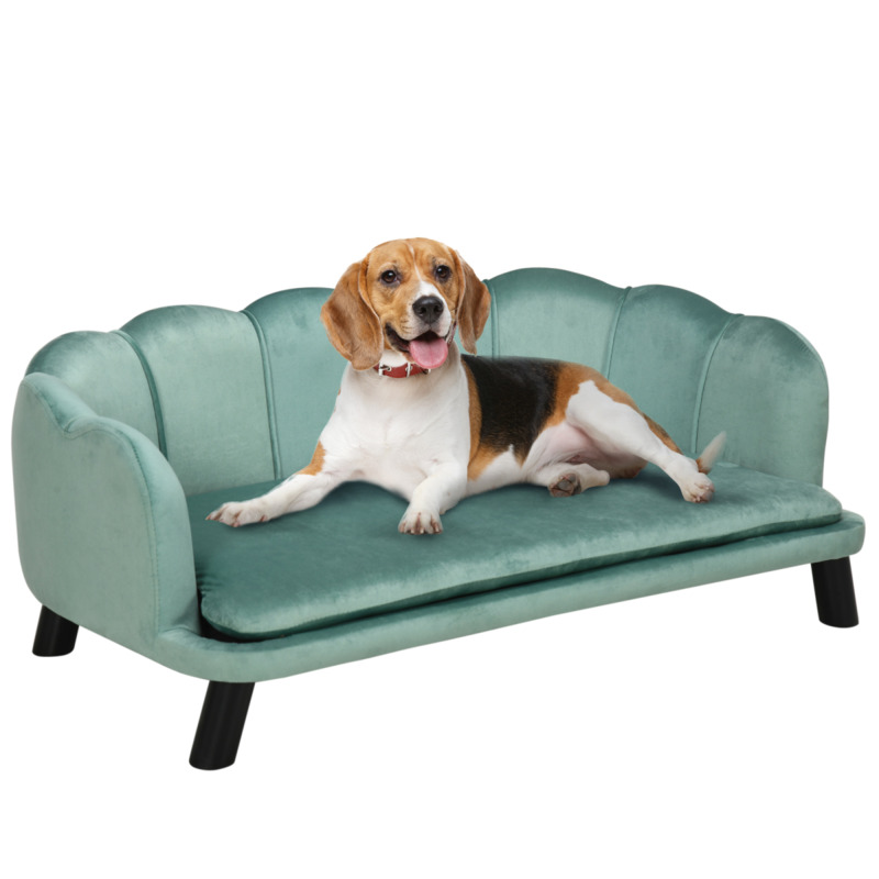 Pawhut Green Pet Sofa Couch Bed For Medium Large Dogs - 18mm X 10mm Cushion
