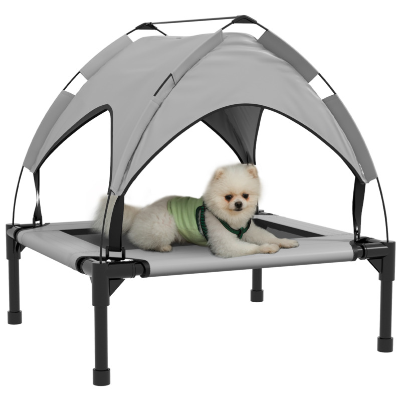 Pawhut Cooling Raised Dog Bed W/ Breathable Mesh - Light Grey