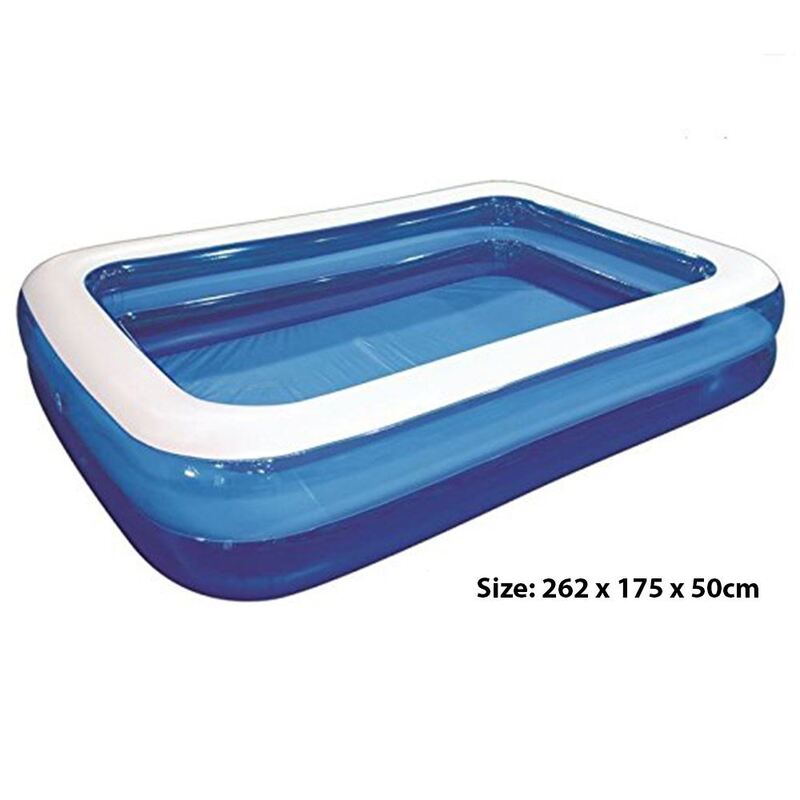 Rectangular Inflatable Family Pool - 262 X 175 X 50cm