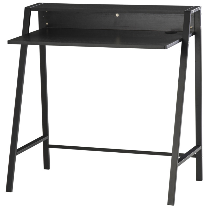 Homcom Steel Frame Computer Desk With Upper Storage Shelf - 85cm