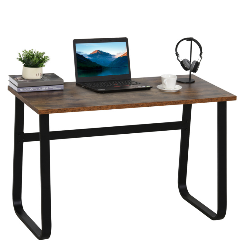 Homcom Industrial Particle Board Steel Computer Desk - Ample Workspace