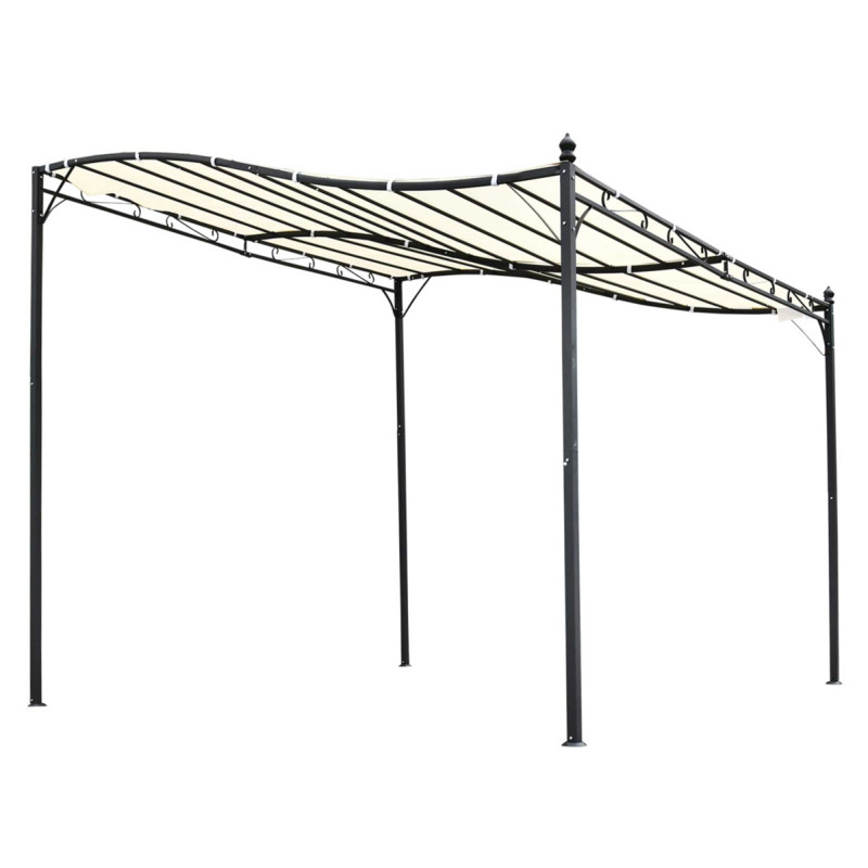 Outsunny Black Lean-to Pergola - 2.5m X 3m 180gsm Polyester Canopy