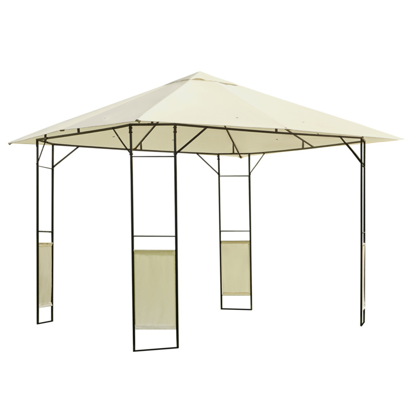 Outsunny 3m X 3m Steel Frame Water-resistant Pe Gazebo Tent - Cream White