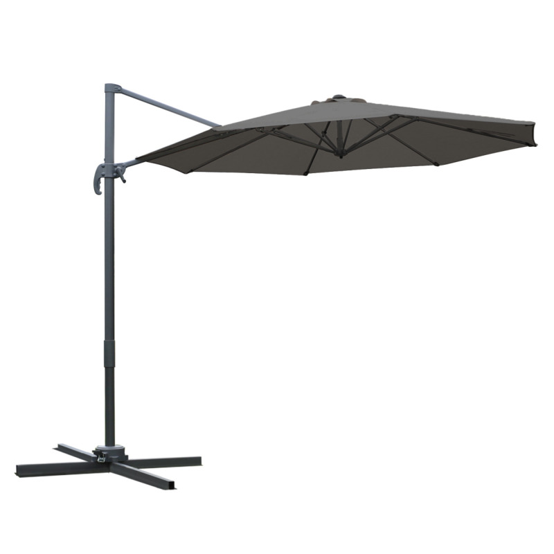 Outsunny Cantilever Patio Parasol Umbrella - Dark Grey, 3m Diameter