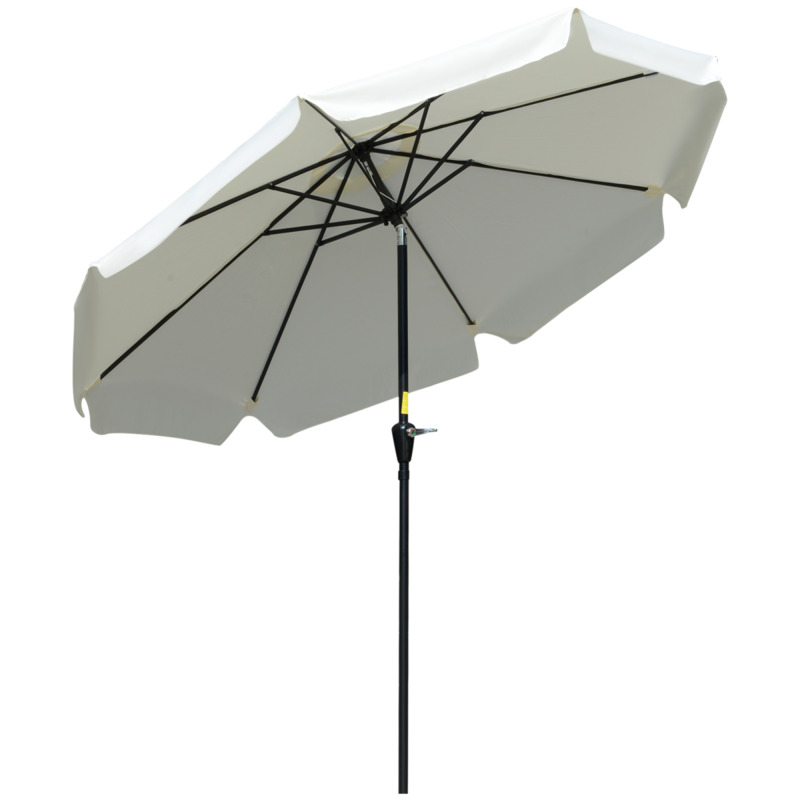 Outsunny 2.66m Patio Umbrella Parasol - Cream White