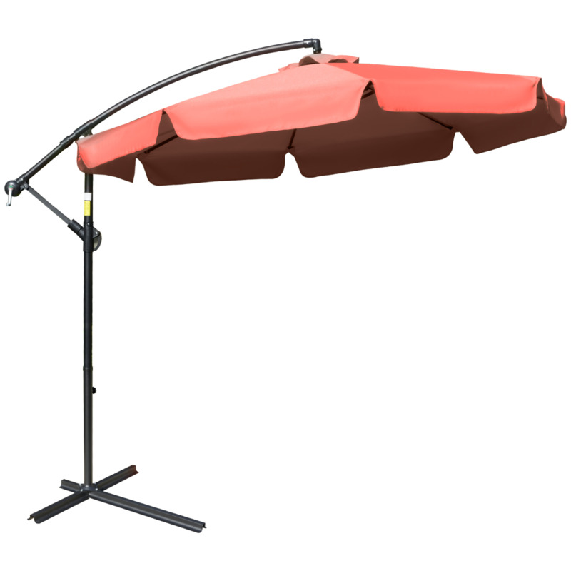 Outsunny 2.7m Cantilever Parasol - Wine Red