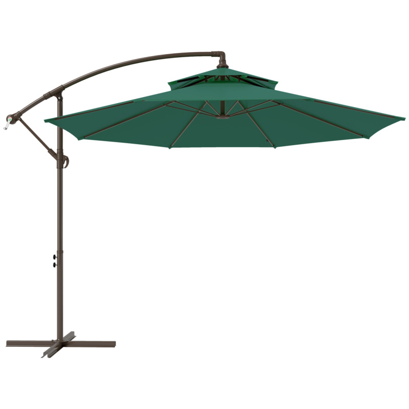 Outsunny 2.7m Cantilever Parasol Umbrella - Green