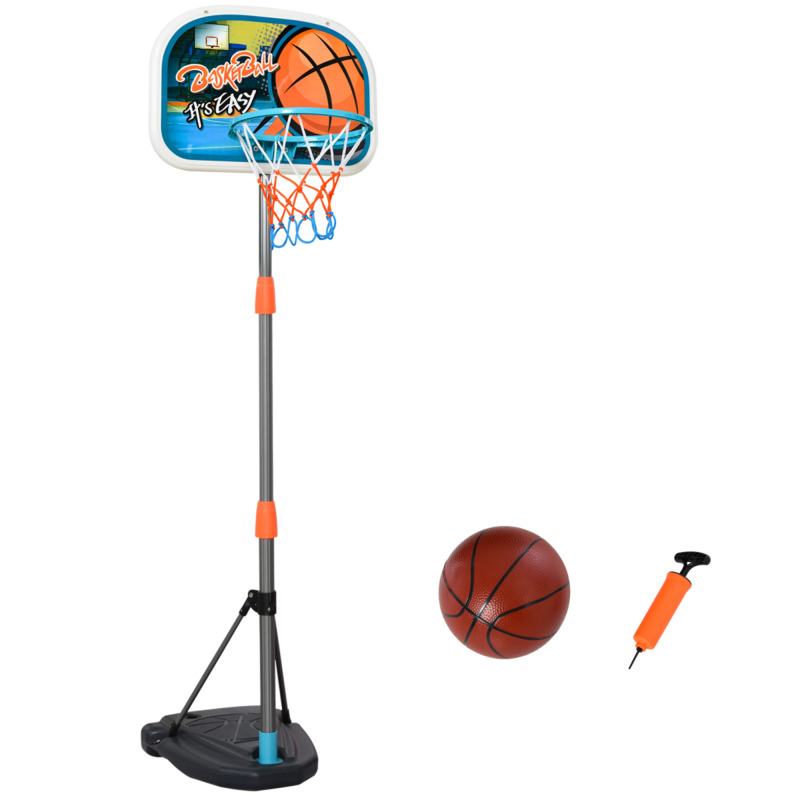 Adjustable Kids Basketball Hoop Set With Ball & Pump - Fillable Base, 3-8 Years