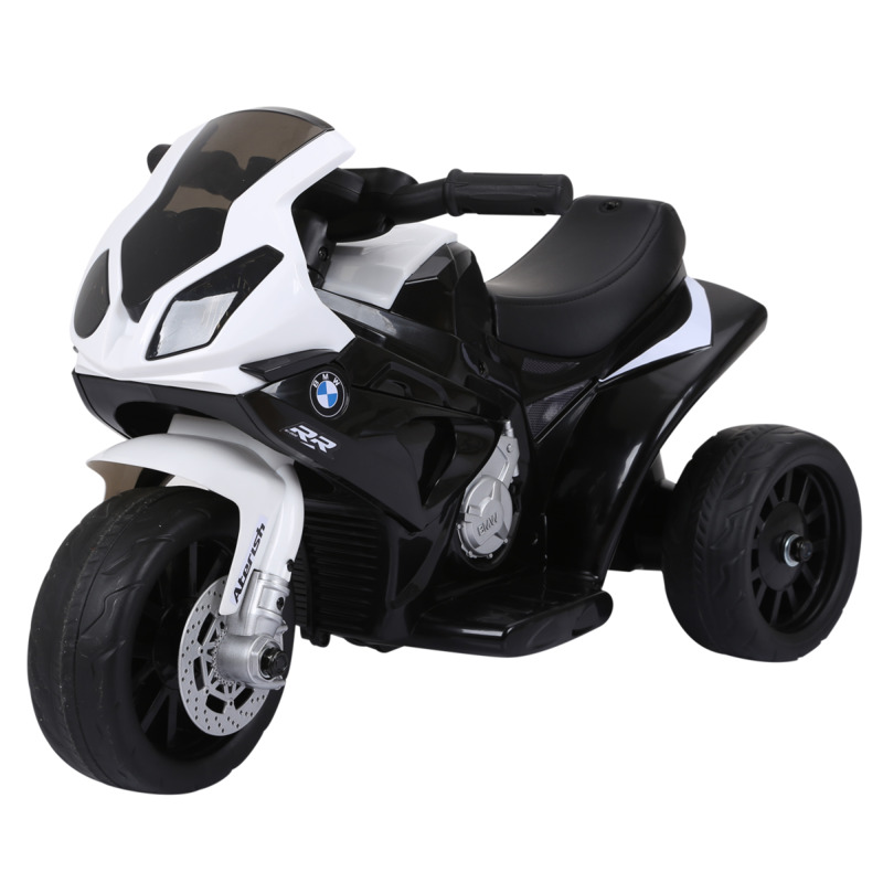 Homcom Official Bmw Electric Ride-on Motorcycle - Black With Working Headlights & Music