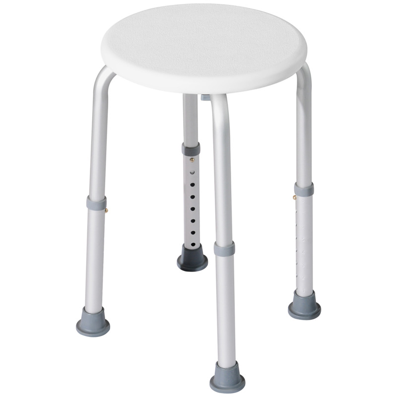 Aluminium Shower Stool With Suction Feet - Adjustable Height 136kg Capacity