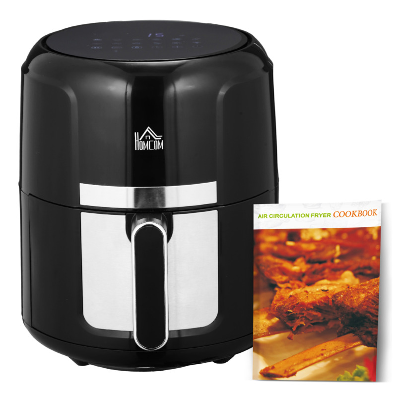 Homcom 1300w 4l Air Fryer - Rapid Air Circulation, Non-stick Basket, Integrated Timer