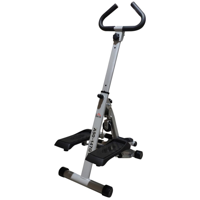 Adjustable Stepper Machine W/ Handlebar Lcd Display - Grey