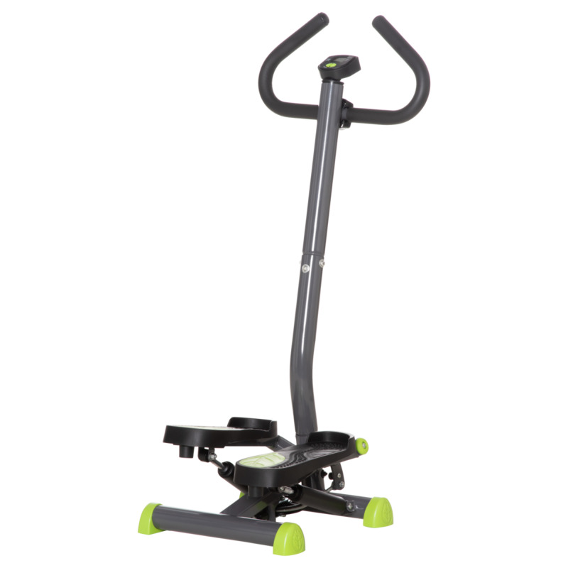 Home Fitness Twister Stepper Machine - Steel Frame, Lcd Screen, Grey
