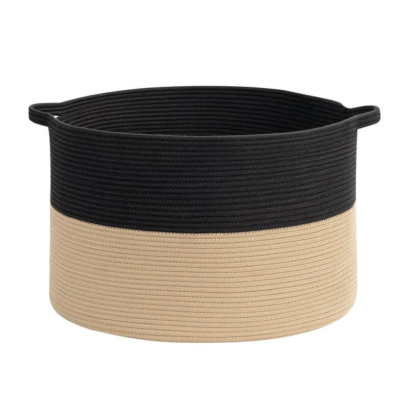 Vinsani Laundry Basket - Black & Coffee