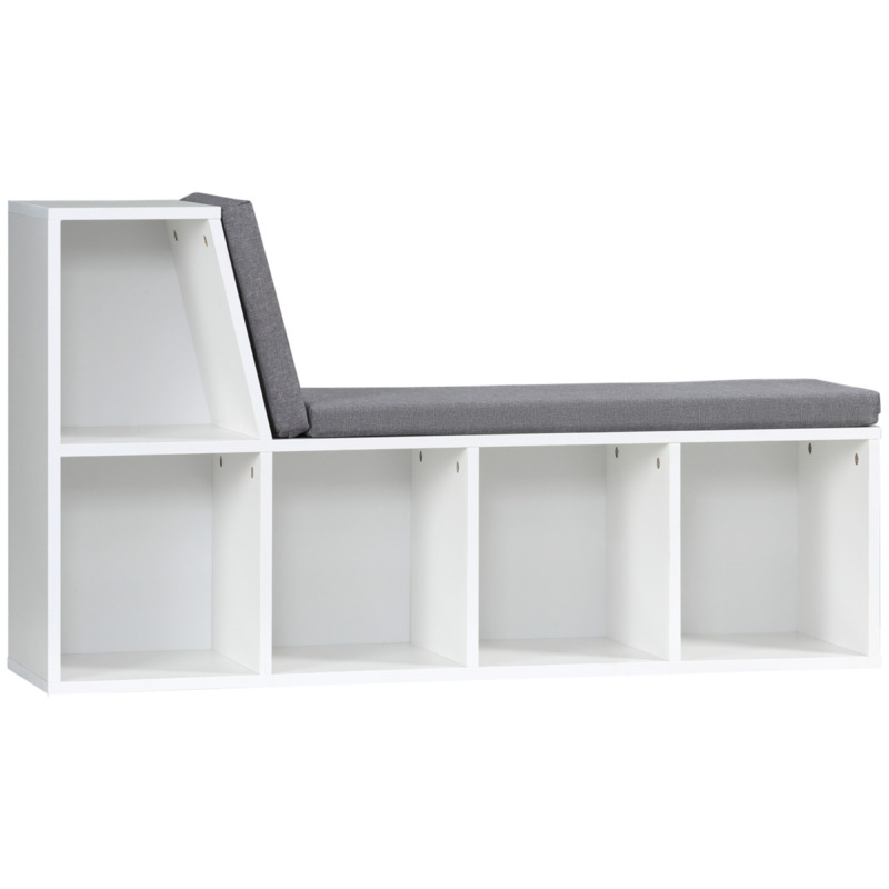 2-tier Bookshelf With Cushioned Seating - White
