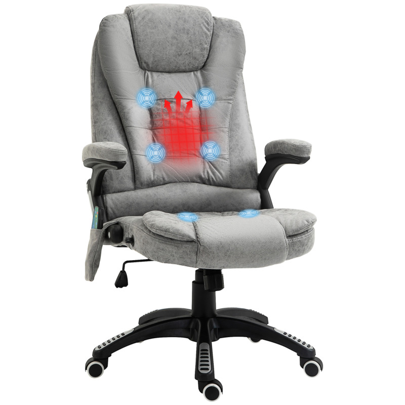 Executive Recliner Grey With Heating & Massage - Relaxing Headrest
