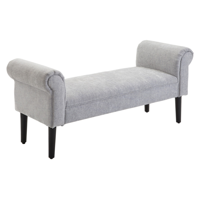 Homcom Rolled Arm Storage Ottoman Bench Seat Footrest Bedroom Entryway