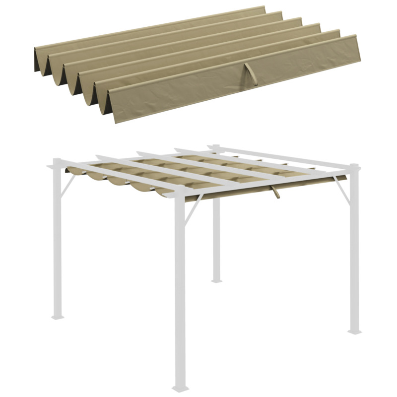 Outsunny Tan Replacement Canopy Fabric For 3 X 3m Pergola