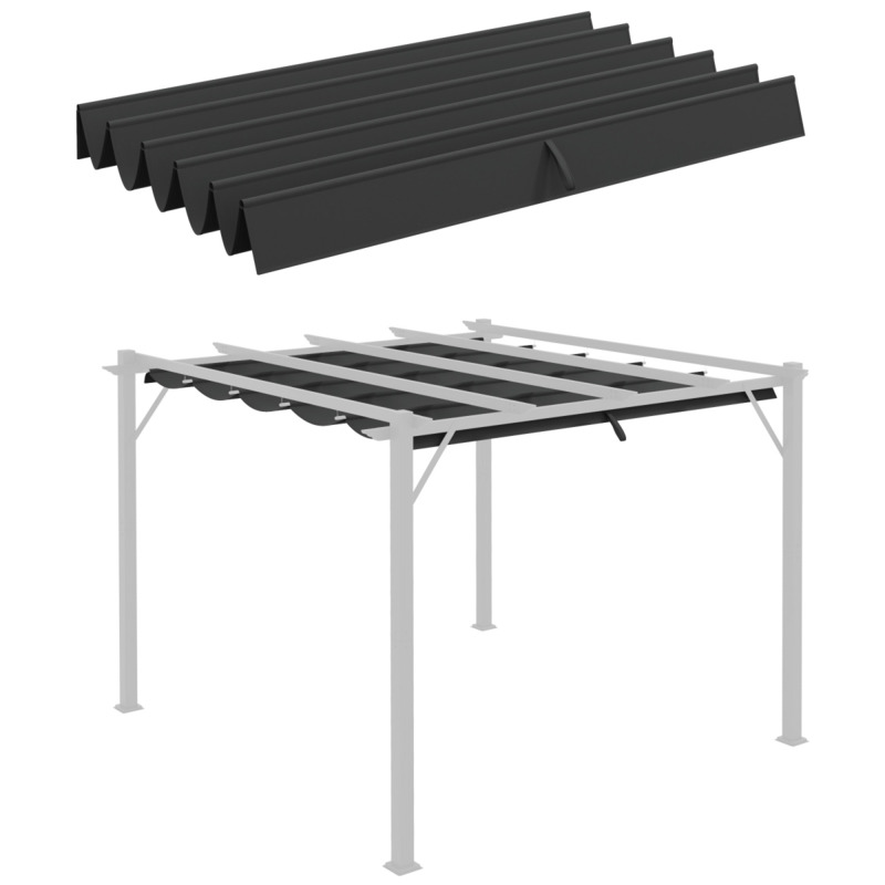 Outsunny 3 X 3m Pergola Replacement Canopy - Grey Fabric Only