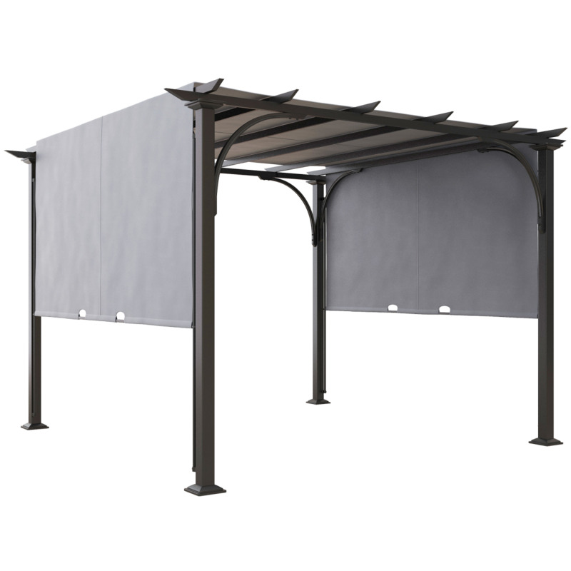 Outsunny Retractable Pergola Garden Sun Shade Patio Canopy Shelter