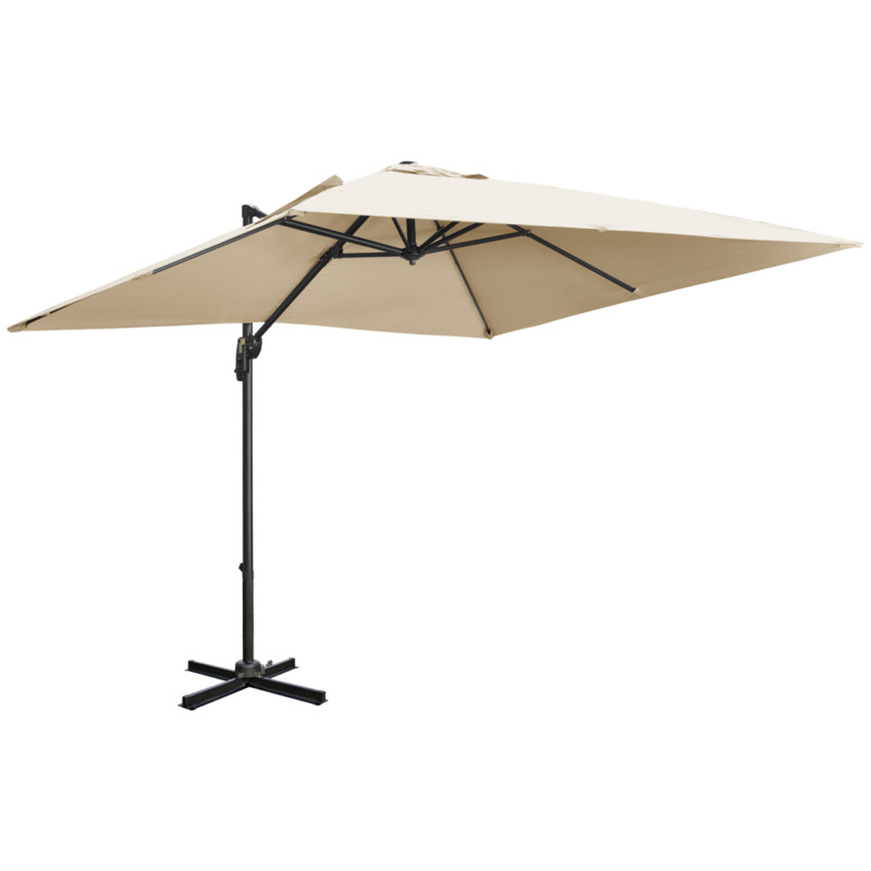 Outsunny Cantilever Parasol Umbrella - 2.7 X 2.7 M, White