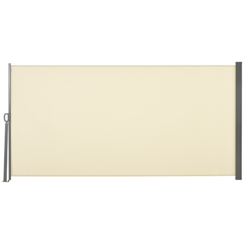 Outsunny Retractable Side Awning Fence - Cream 3x1.6m