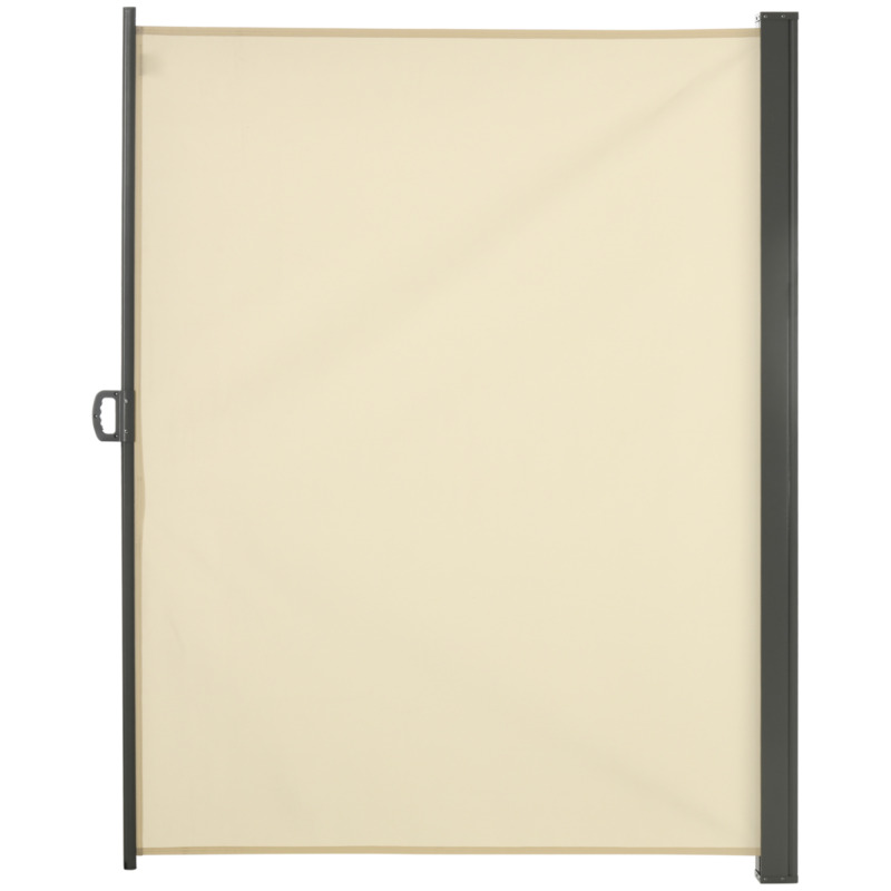 Outsunny 3x2m Retractable Side Awning Screen - Cream Patio Privacy Divider