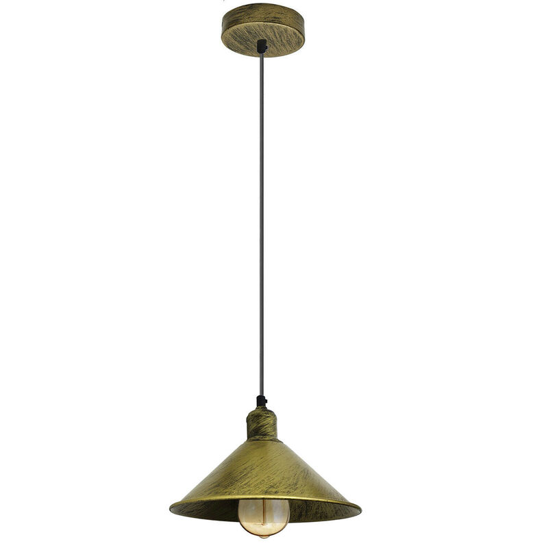 Ledsone Brushed Brass Metal Industrial Ceiling Light Lampshade
