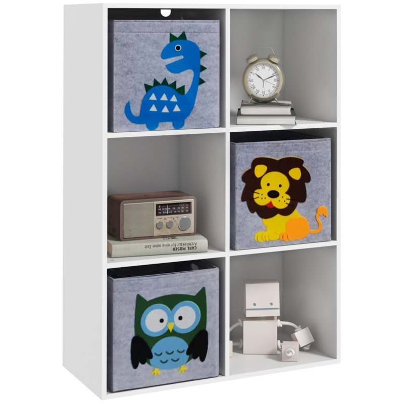 Zonekiz 6-cube Toy Storage Cabinet - White