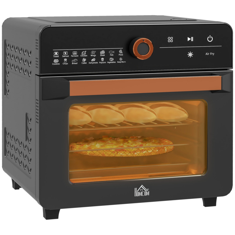 Homcom Retro Air Fryer Oven 20l 1400w With 17 Presets - Black