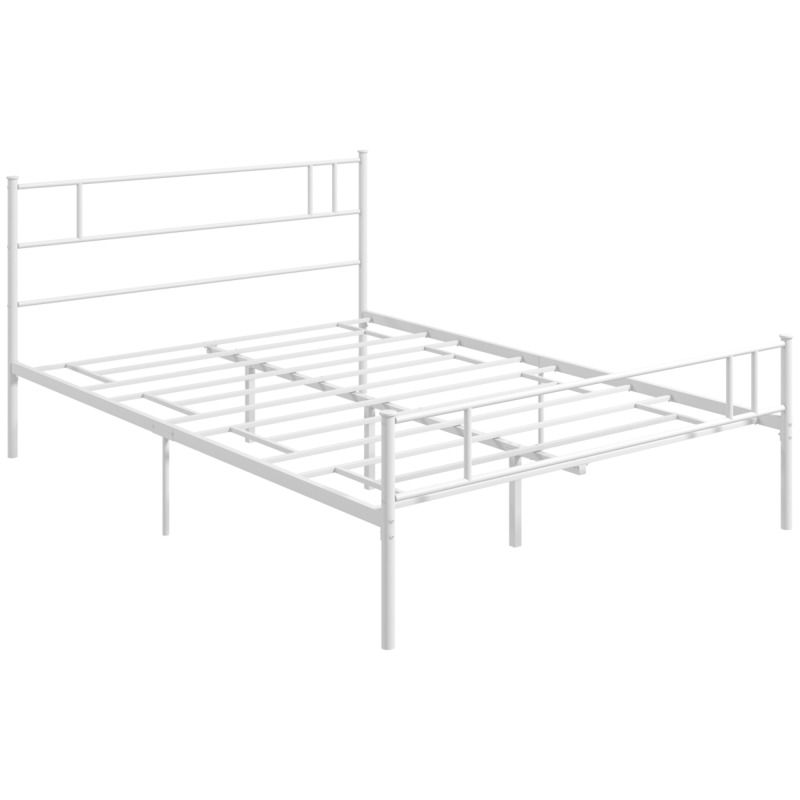 Homcom Double Metal Bed Frame With Headboard Footboard Underbed Storage - Matte Black