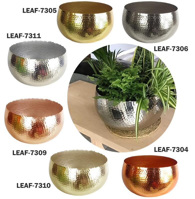 Leaf Large Curved Planters - Gold Copper Silver