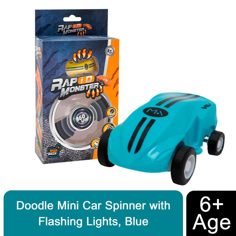 Doodle Mini Car Spinner With Flashing Lights - Blue
