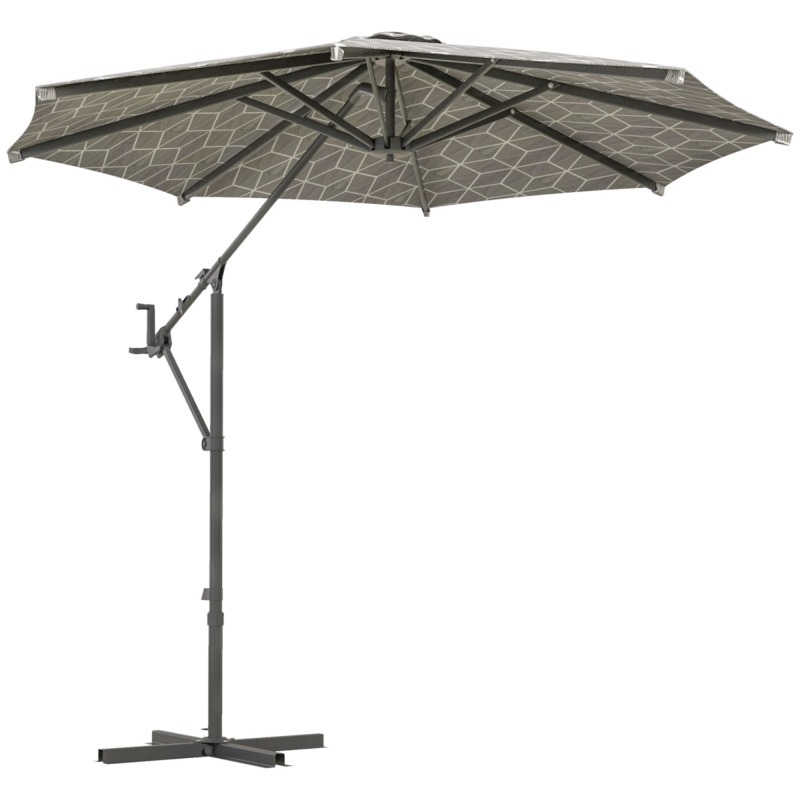 Outsunny 2-in-1 Cantilever & Market Parasol With 360° Rotation