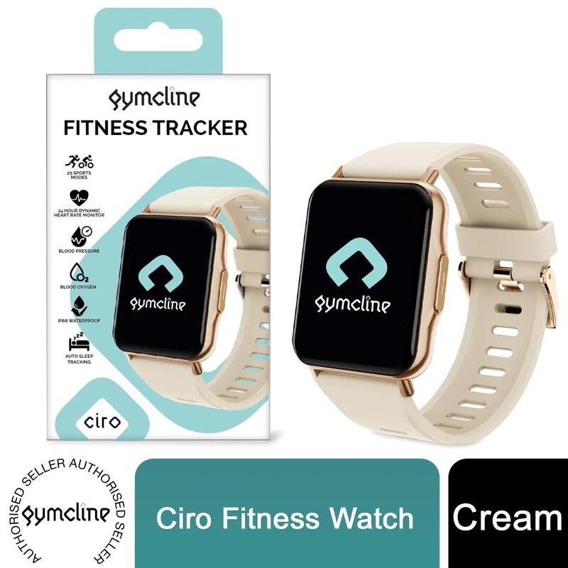 Gymcline Ciro Fitness Tracker With 25 Sports Modes & Ip68 Water Protection, Cream