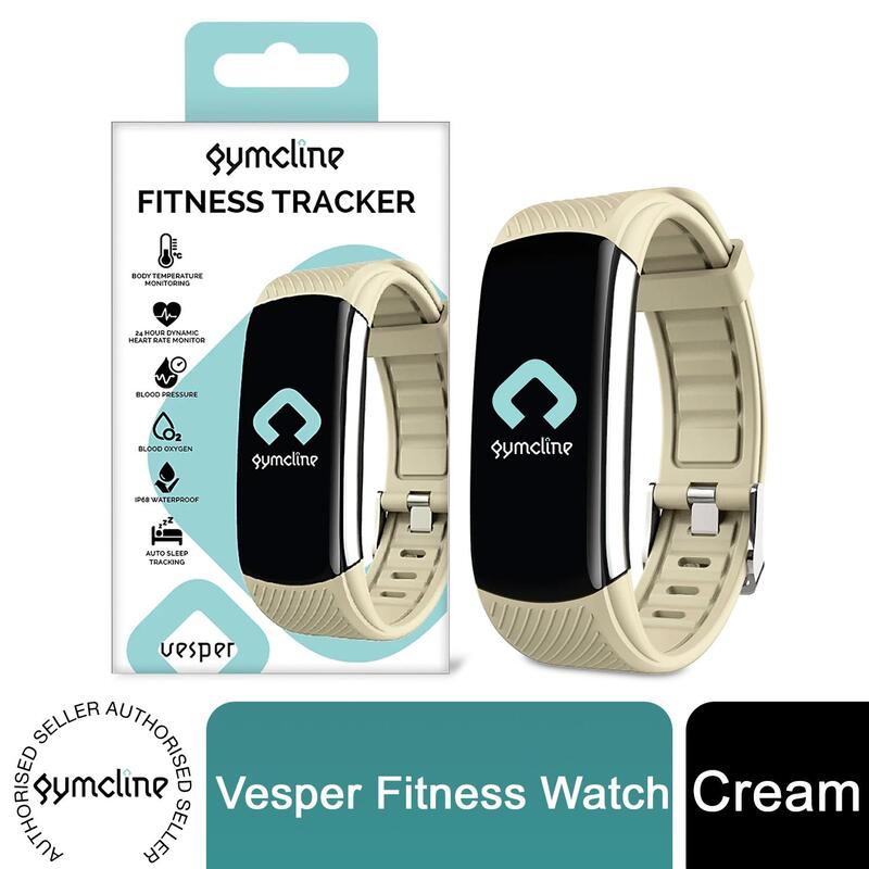 Gymcline Vesper Fitness Tracker With Body Temperature & Heart Rate Monitoring, Cream