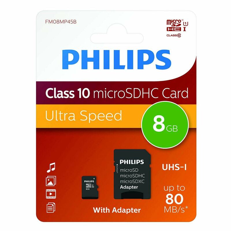 Philips 8gb Micro Sdhc Class 10 Memory Card With Adapter