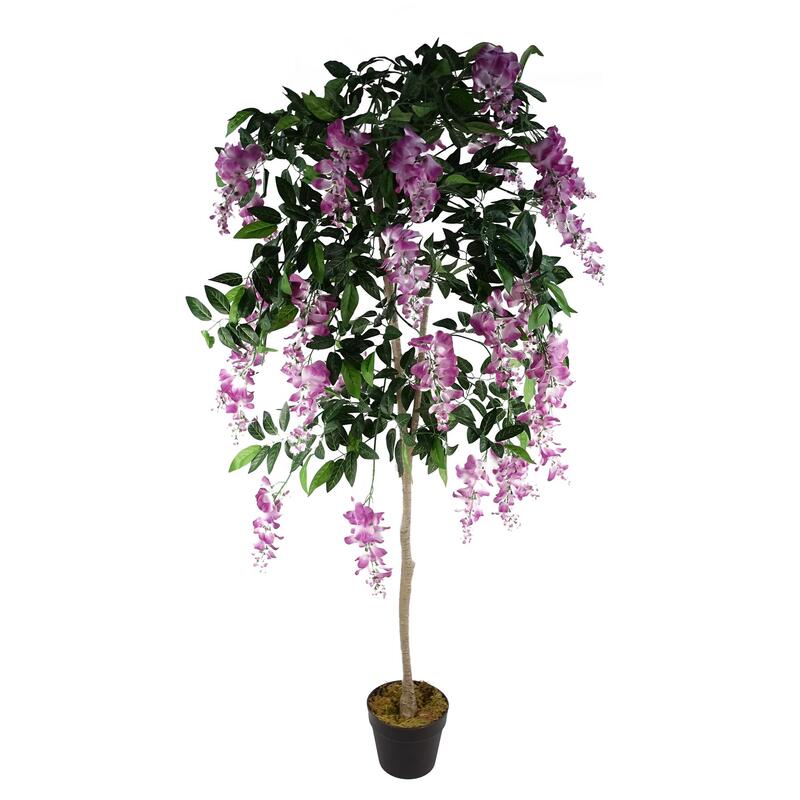 Leaf 150cm Artificial Light Pink Wisteria Tree - Home & Garden Plants
