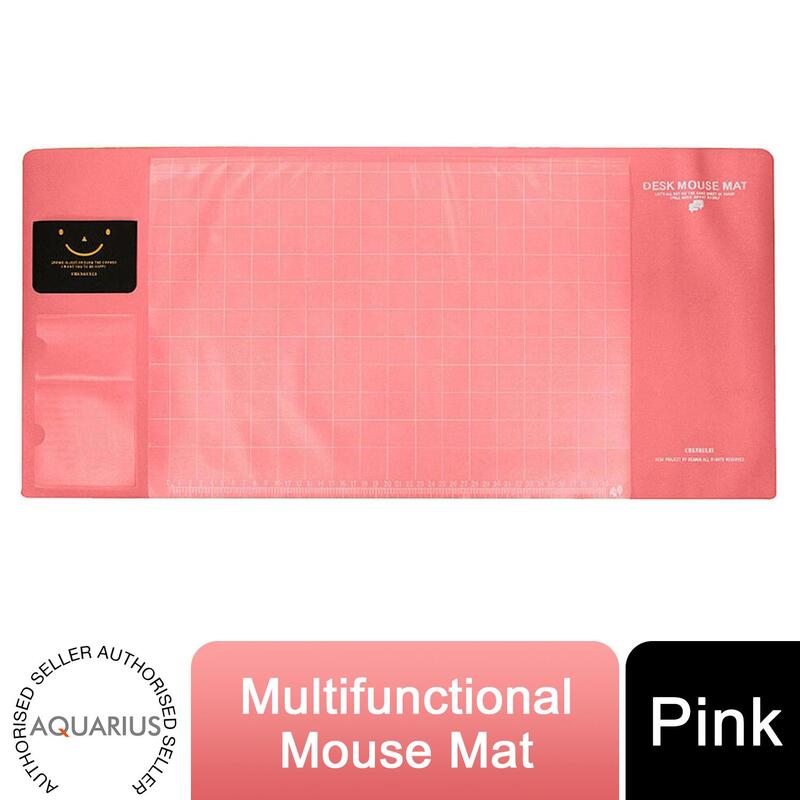 Aquarius Pink Pvc Ds Multifunctional Office Desk Mat - Large Workspace
