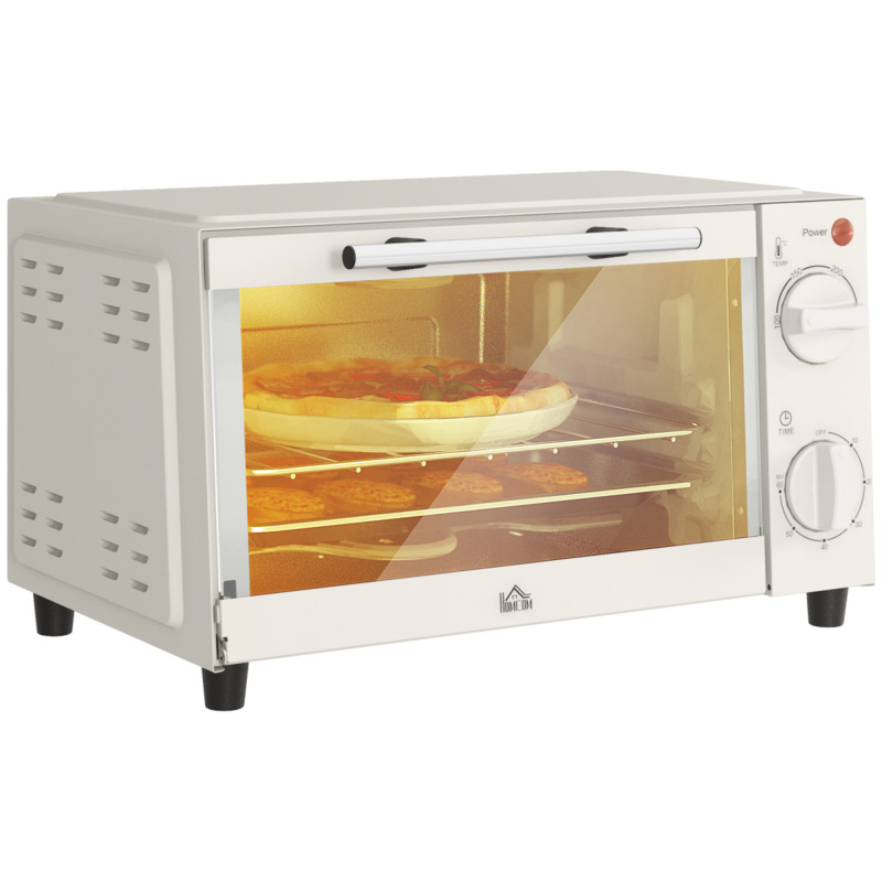 Homcom 9l Countertop Mini Oven Electric Grill With Adjustable Temperature Timer 750w