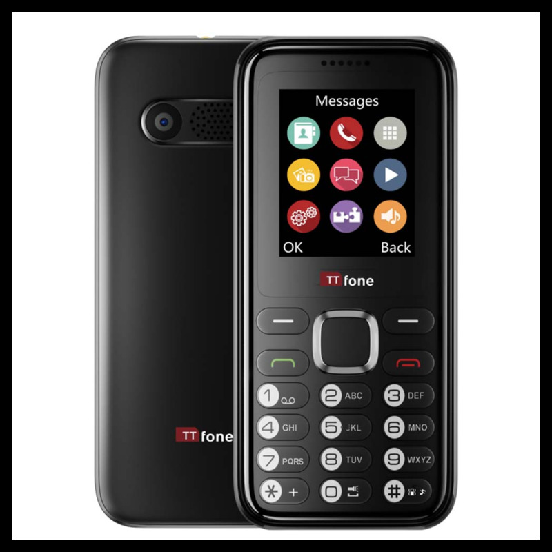 Ttfone Tt150 Unlocked Dual Sim Mobile Phone - Black, Long Battery, Easy Use, Durable, With O2 Pay As You Go Sim