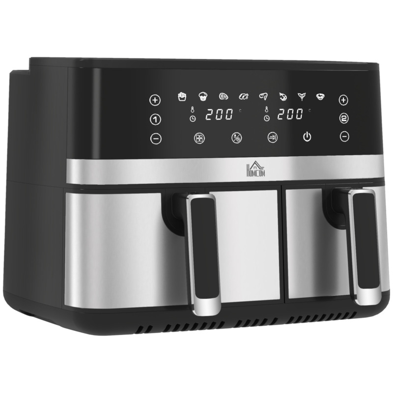 Homcom 8.5l Dual Zone Air Fryer - Syncfinish, 2700w